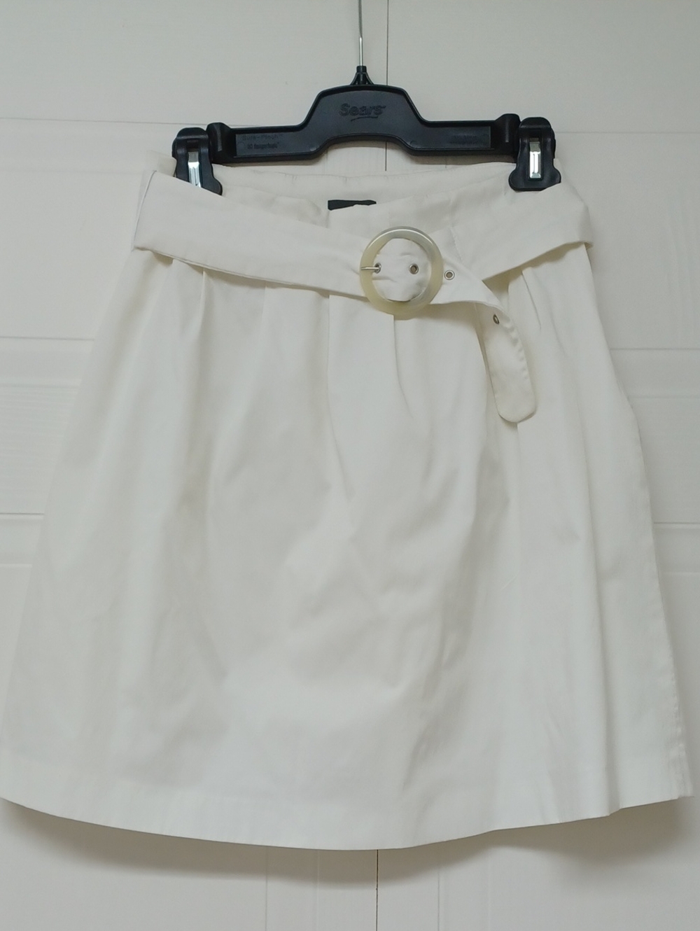 Mexx Cream A-Line Skirt with Round Buckle Belt